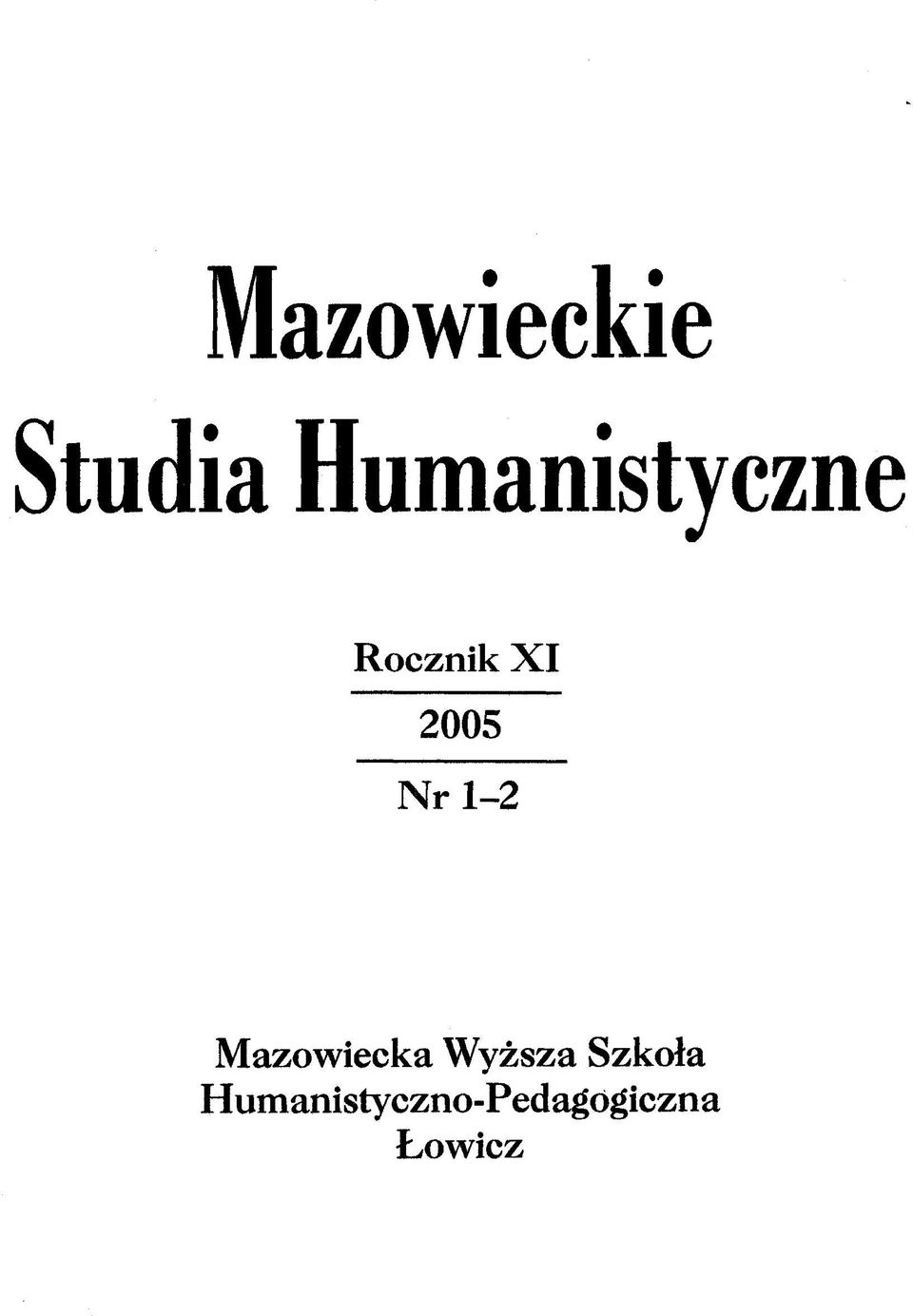 2005 Nr 1-2 Mazowiecka