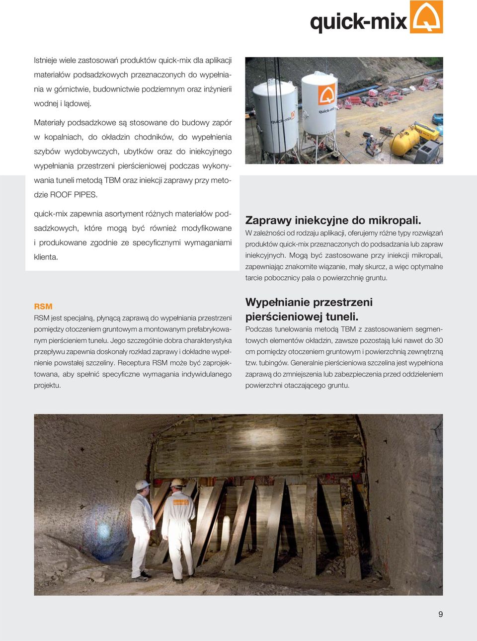 wykonywania tuneli metodą TBM oraz iniekcji zaprawy przy metodzie ROOF PIPES.