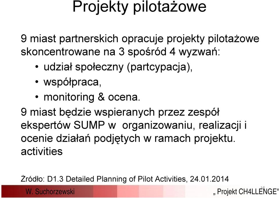 9 miast będzie wspieranych przez zespół ekspertów SUMP w organizowaniu, realizacji i ocenie