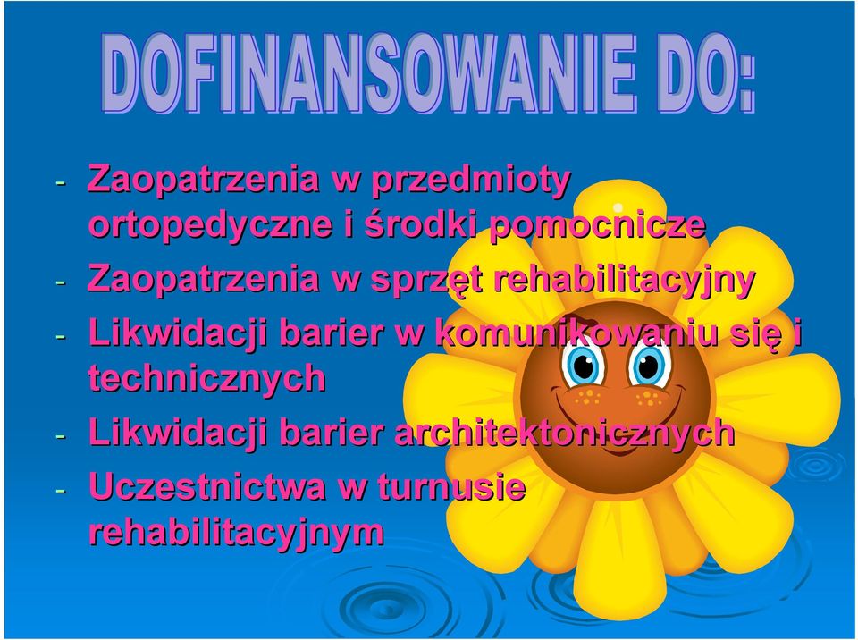 Likwidacji barier w komunikowaniu się i technicznych -