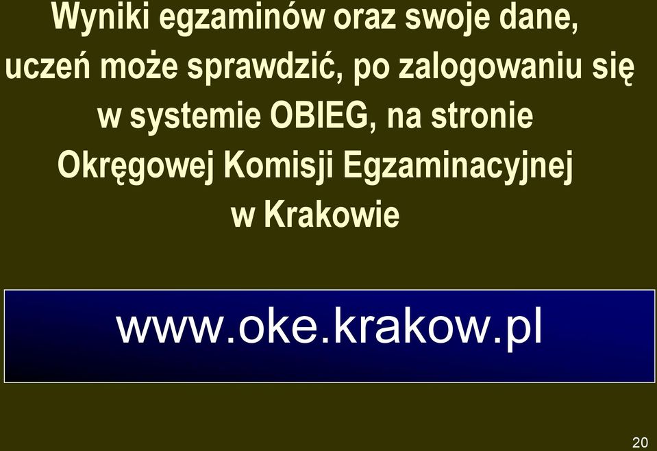 systemie OBIEG, na stronie Okręgowej