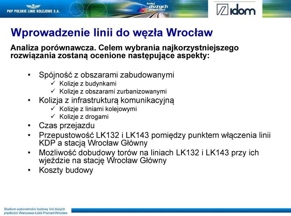 budynkami Kolizje z obszarami zurbanizowanymi Kolizja z infrastrukturą komunikacyjną Kolizje z liniami kolejowymi Kolizje z drogami