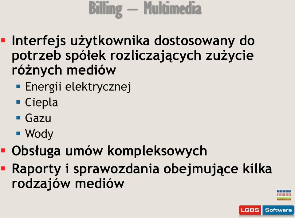 Energii elektrycznej Ciepła Gazu Wody Obsługa umów