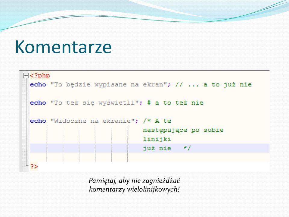 Informacja o języku. Osadzanie skryptów. Instrukcje, komentarze, zmienne,  typy, stałe. Operatory. Struktury kontrolne. Tablice. - PDF Free Download