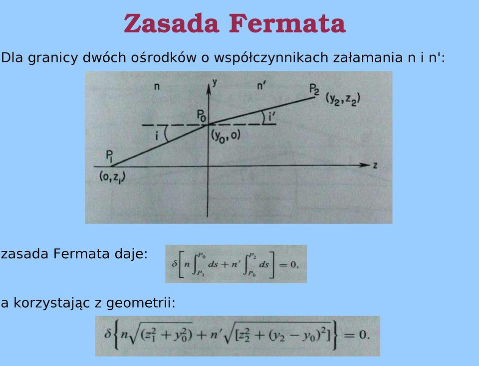 współczynnikach załamania n i