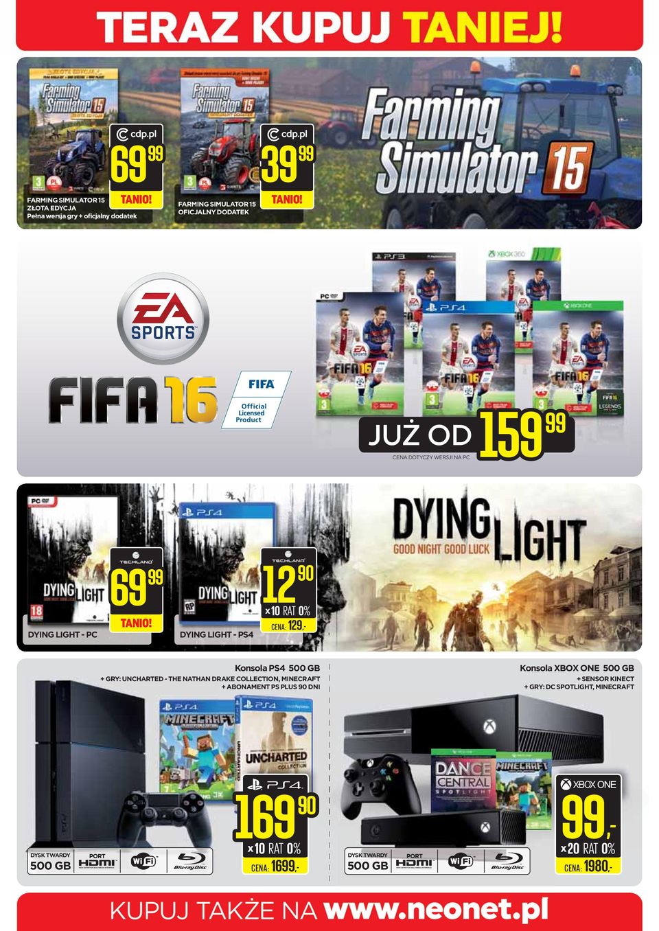 PS4 500 GB + GRY: UNCHRTED - THE NTHN DRKE COLLECTION, MINECRFT + BONMENT PS PLUS 90 DNI Konsola XBOX ONE