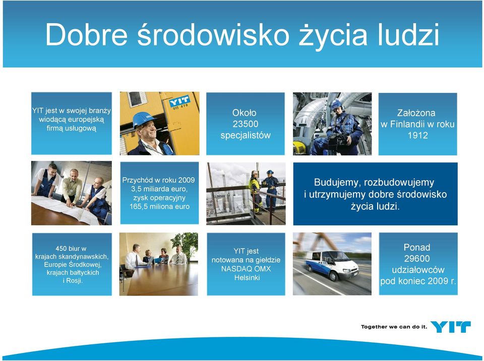 Budujemy, rozbudowujemy i utrzymujemy dobre środowisko życia ludzi.
