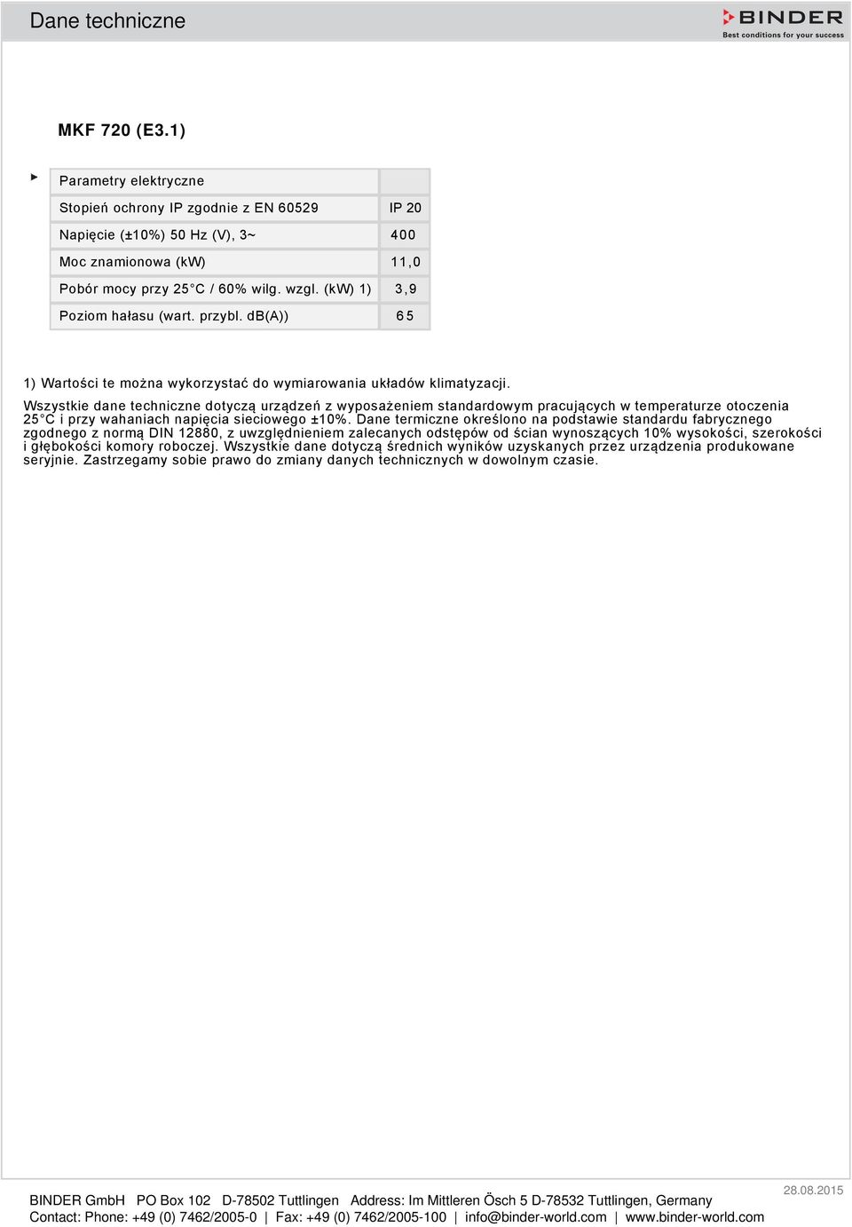 Wszystkie dane techniczne dotyczą urządzeń z wyposażeniem standardowym pracujących w temperaturze otoczenia 25 C i przy wahaniach napięcia sieciowego ±10%.