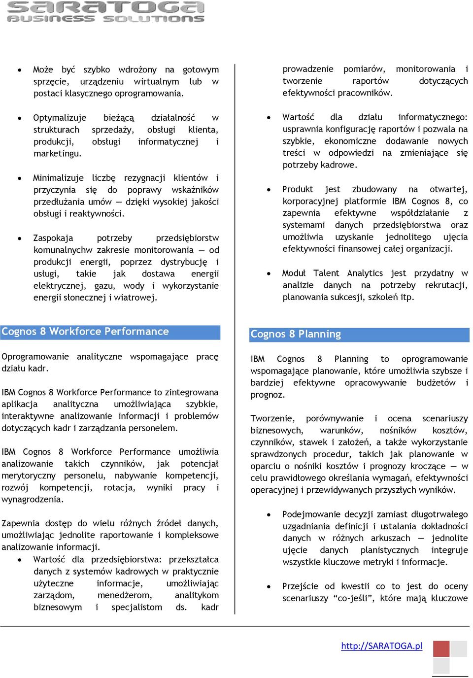 Optymalizuje bieżącą działalność w strukturach sprzedaży, obsługi klienta, produkcji, obsługi informatycznej i marketingu.