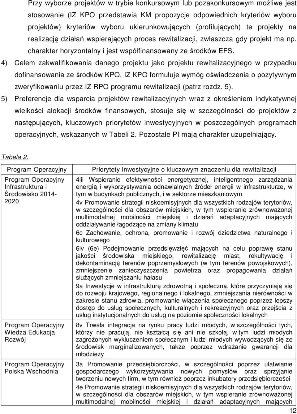 4) Celem zakwalifikowania danego projektu jako projektu rewitalizacyjnego w przypadku dofinansowania ze środków KPO, IZ KPO formułuje wymóg oświadczenia o pozytywnym zweryfikowaniu przez IZ RPO