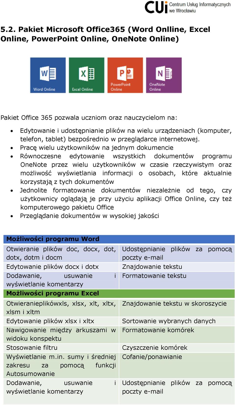 Pracę wielu użytkowników na jednym dokumencie Równoczesne edytowanie wszystkich dokumentów programu OneNote przez wielu użytkowników w czasie rzeczywistym oraz możliwość wyświetlania informacji o