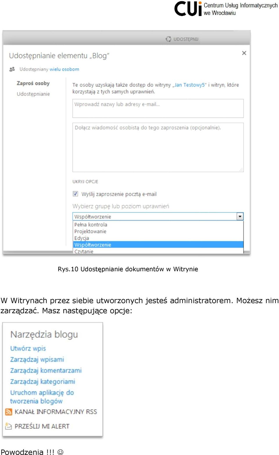 utworzonych jesteś administratorem.