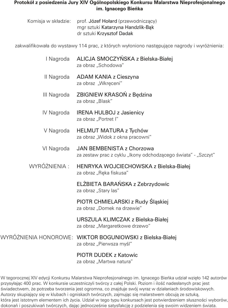 Xiv Konkurs Malarstwa Nieprofesjonalnego Im Ignacego Bieñka Pdf