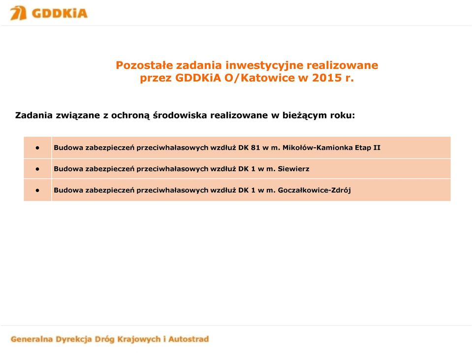 przeciwhałasowych wzdłuż DK 81 w m.