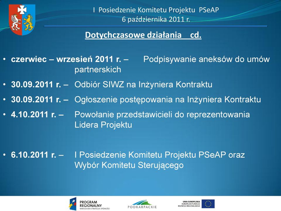 Odbiór SIWZ na Inżyniera Kontraktu 30.09.2011 r.