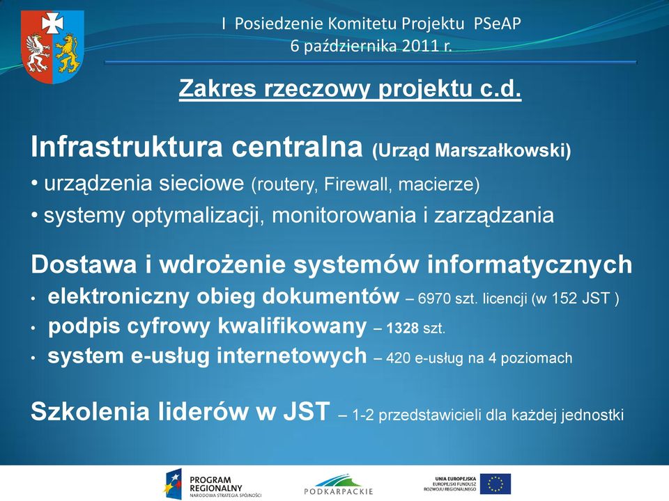 optymalizacji, monitorowania i zarządzania Dostawa i wdrożenie systemów informatycznych elektroniczny obieg