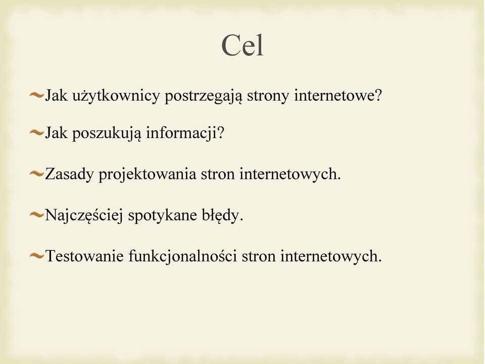 Zasady projektowania stron internetowych.