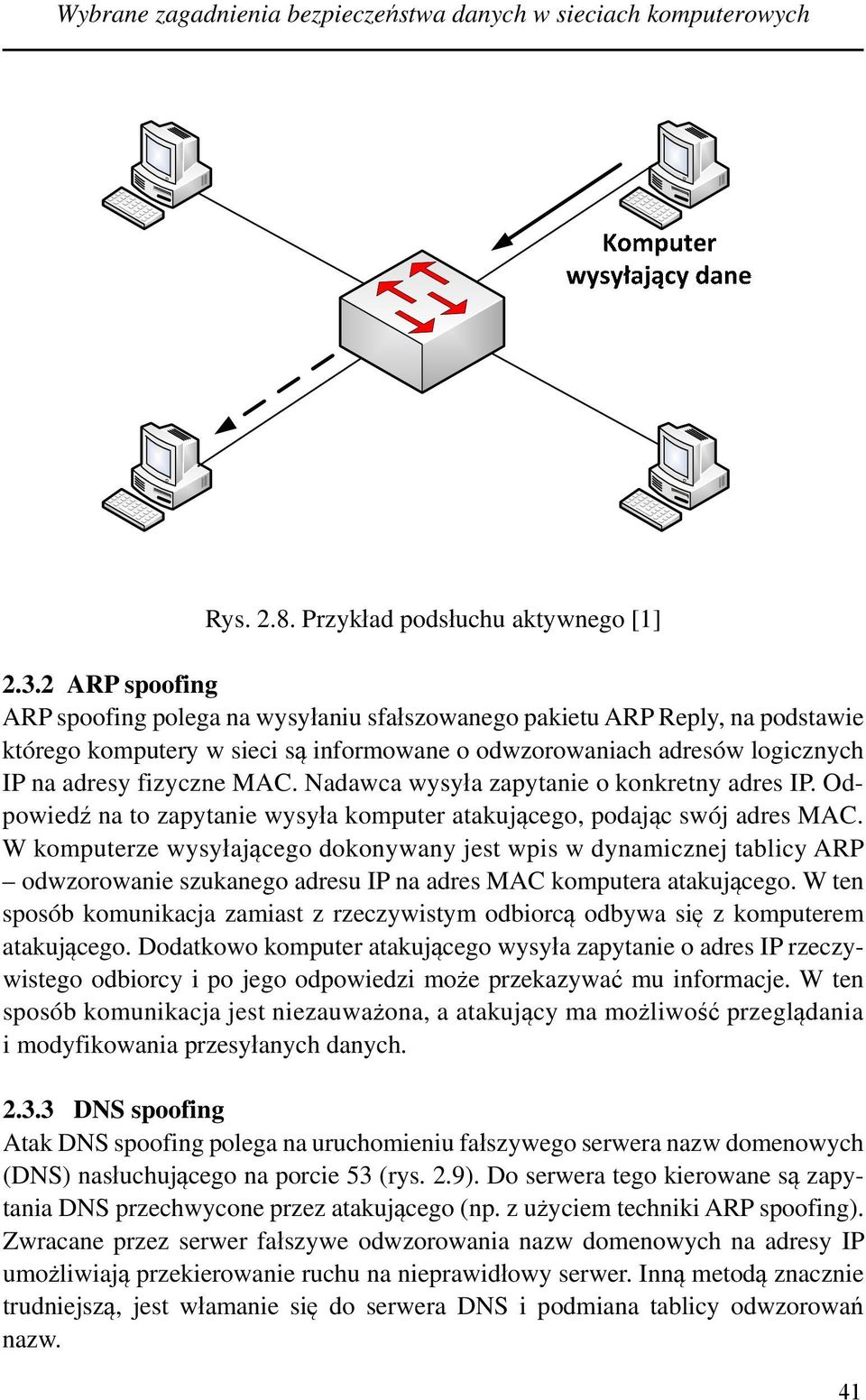 Nadawca wysyła zapytanie o konkretny adres IP. Odpowiedź na to zapytanie wysyła komputer atakującego, podając swój adres MAC.