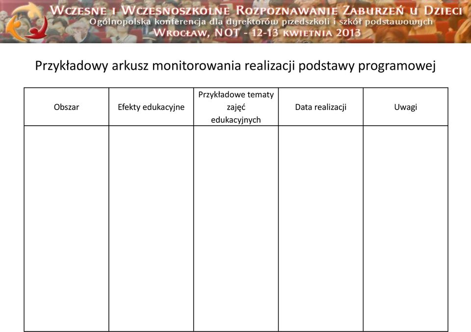 Obszar Efekty edukacyjne Przykładowe