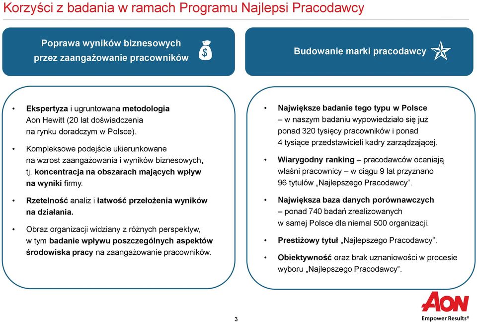 Rzetelność analiz i łatwość przełożenia wyników na działania.