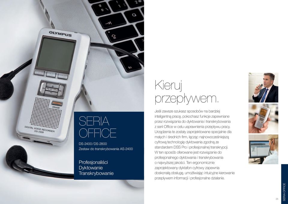 przez rozwiązania do dyktowania i transkrybowania z serii Office w celu usprawnienia przepływu pracy.