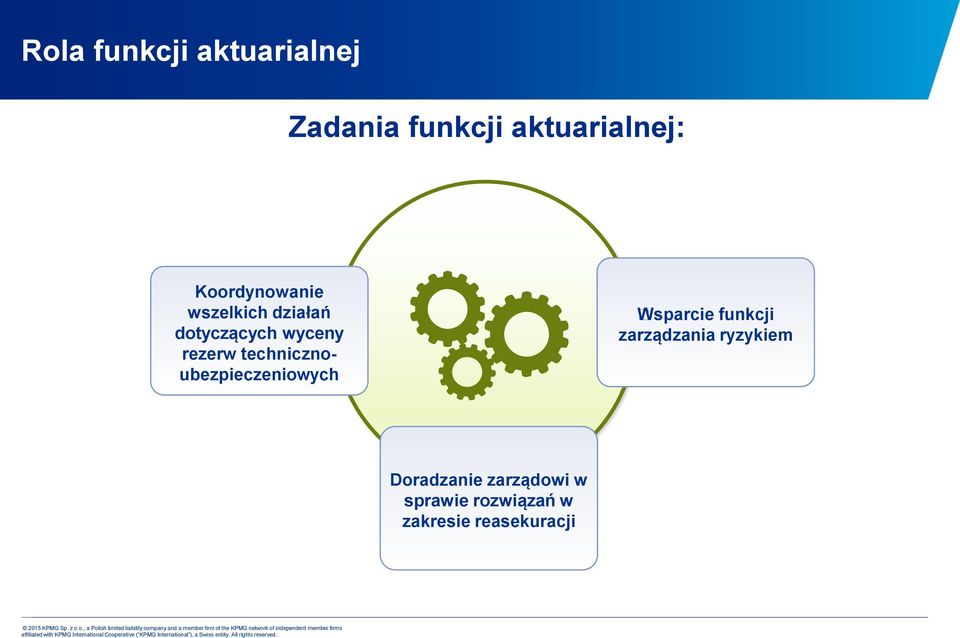 technicznoubezpieczeniowych Wsparcie funkcji zarządzania