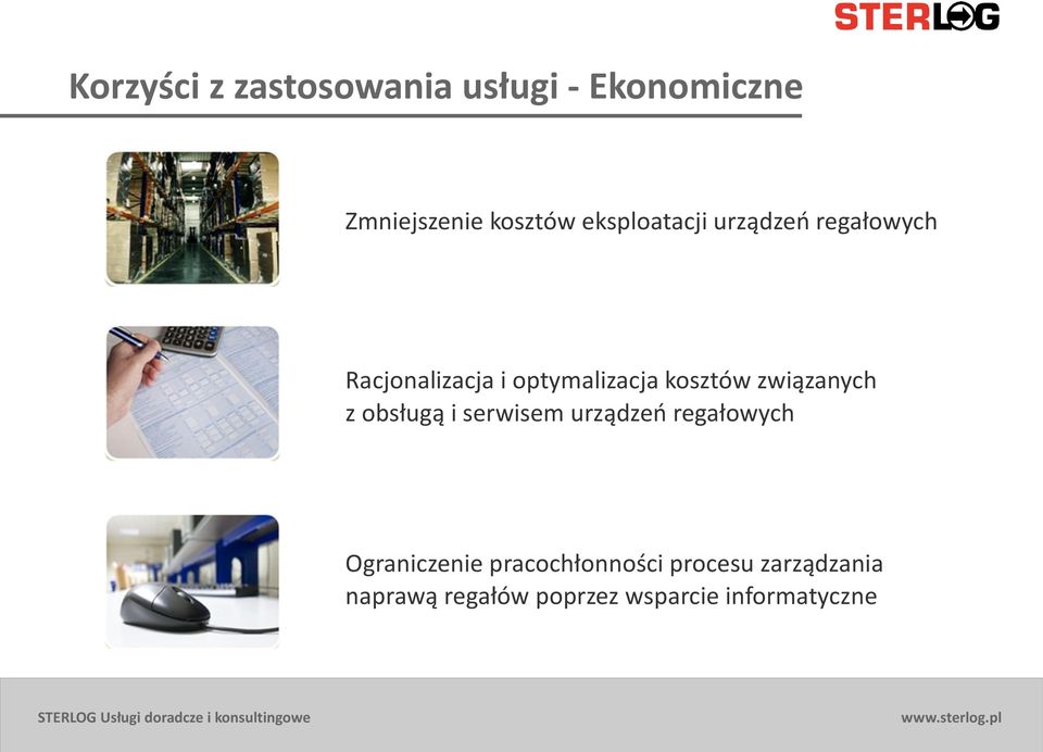 związanych z obsługą i serwisem urządzeń regałowych Ograniczenie