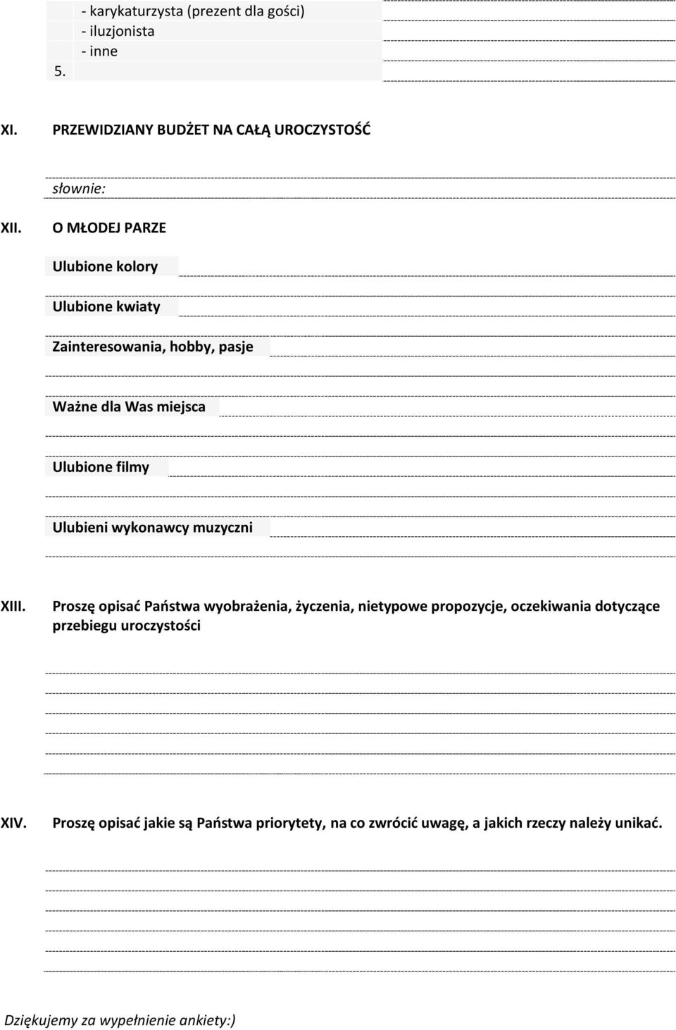 wykonawcy muzyczni XIII.