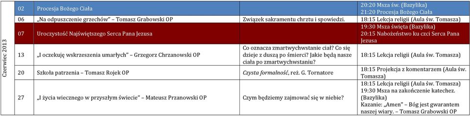 Jakie będą nasze ciała po zmartwychwstaniu? 20 Szkoła patrzenia Tomasz Rojek OP Czysta formalność, reż. G.