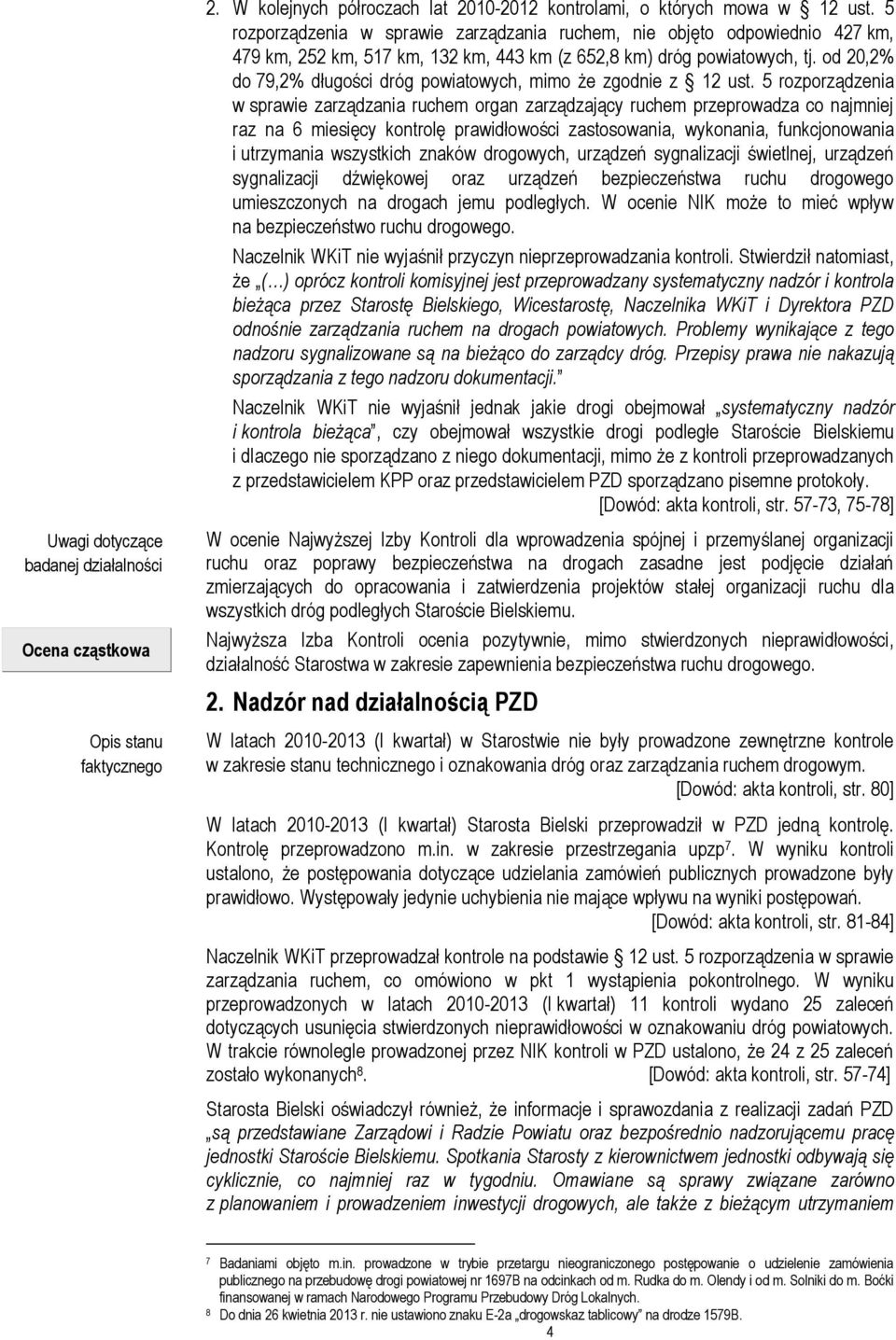 od 20,2% do 79,2% długości dróg powiatowych, mimo że zgodnie z 12 ust.