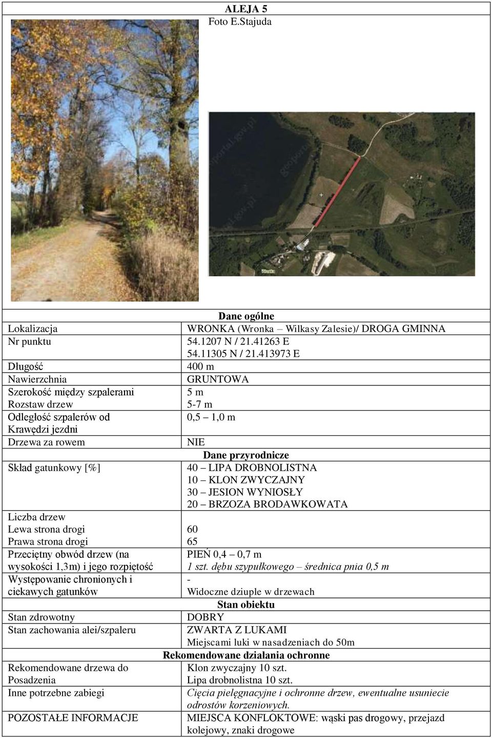 WRONKA (Wronka Wilkasy Zalesie)/ DROGA GMINNA 54.1207 N / 21.41263 E 54.11305 N / 21.