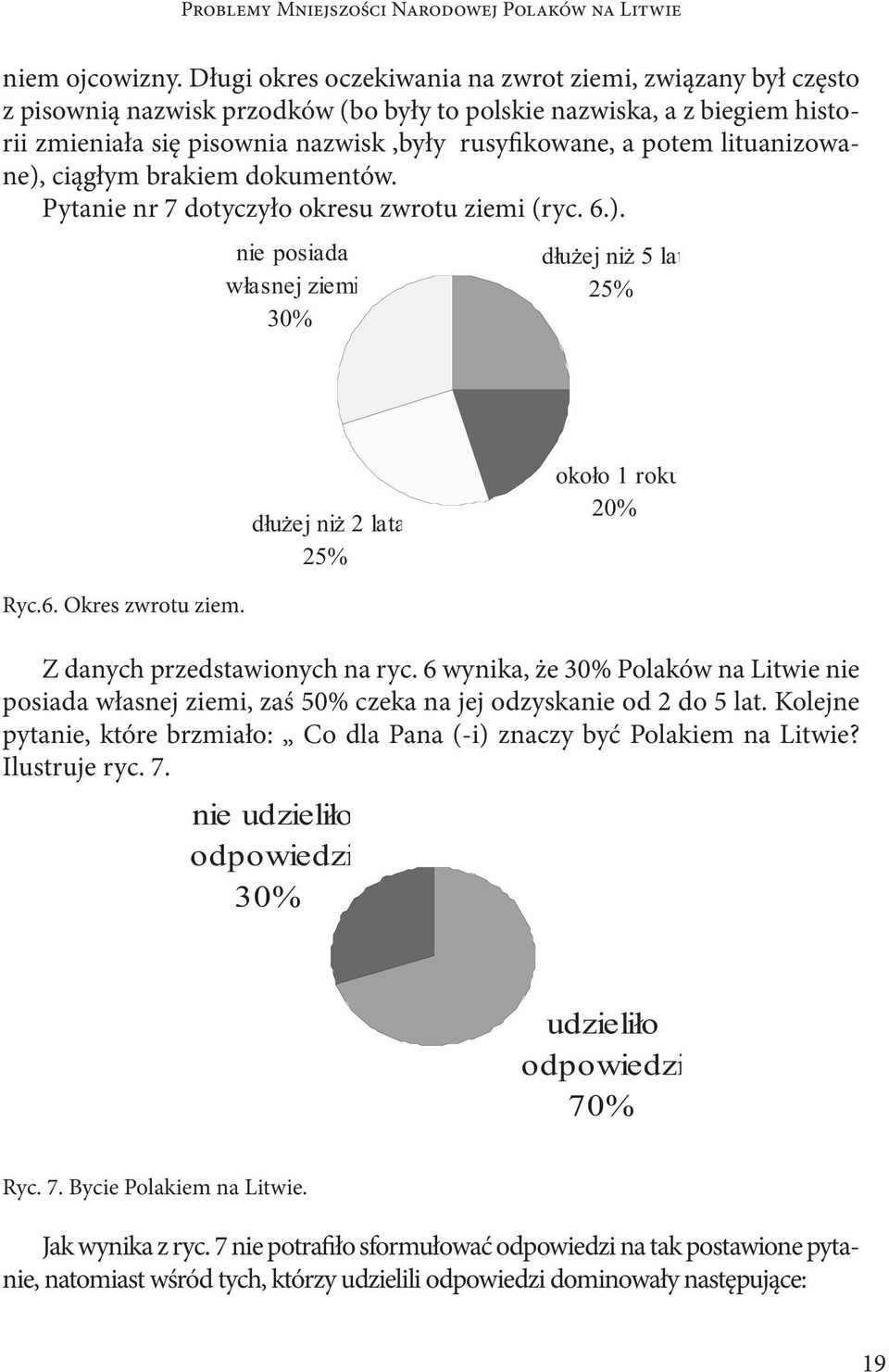 lituanizowane), ciągłym brakiem dokumentów. Pytanie nr 7 dotyczyło okresu zwrotu ziemi (ryc. 6.). Ryc.6. Okres zwrotu ziem. Z danych przedstawionych na ryc.