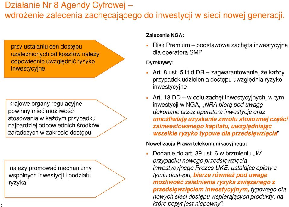 uwzględniając wszelkie ryzyko typowe dla przedsięwzięcia Nowelizacja Prawa telekomunikacyjnego: Dodanie do art. 39 ust.