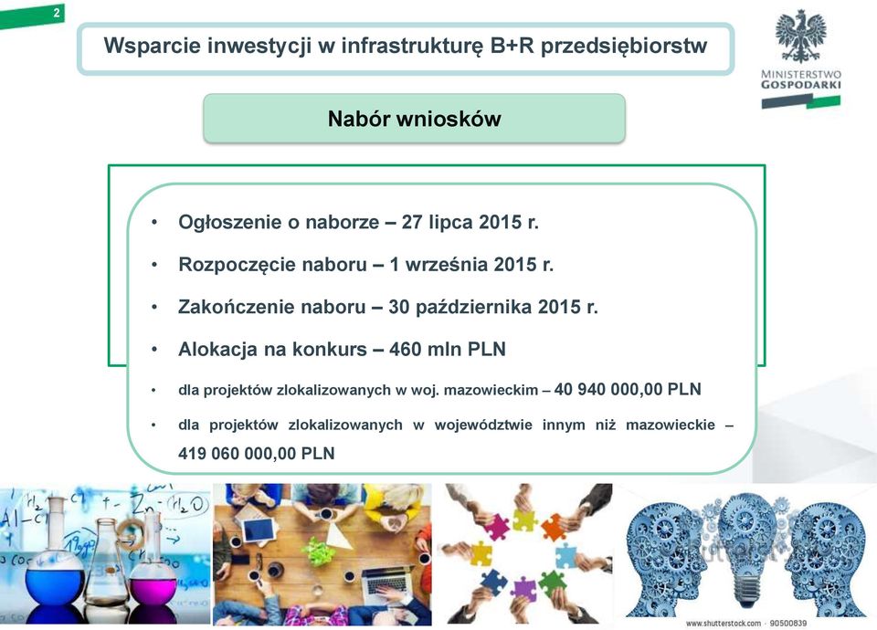 Alokacja na konkurs 460 mln PLN dla projektów zlokalizowanych w woj.