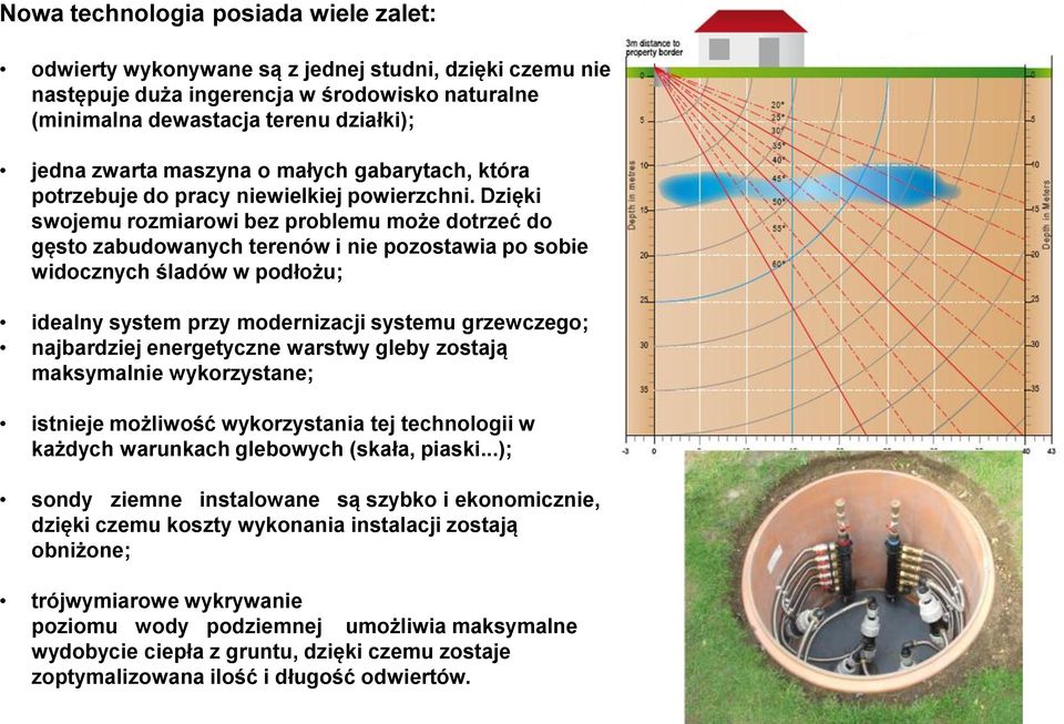 Dzięki swojemu rozmiarowi bez problemu może dotrzeć do gęsto zabudowanych terenów i nie pozostawia po sobie widocznych śladów w podłożu; idealny system przy modernizacji systemu grzewczego;