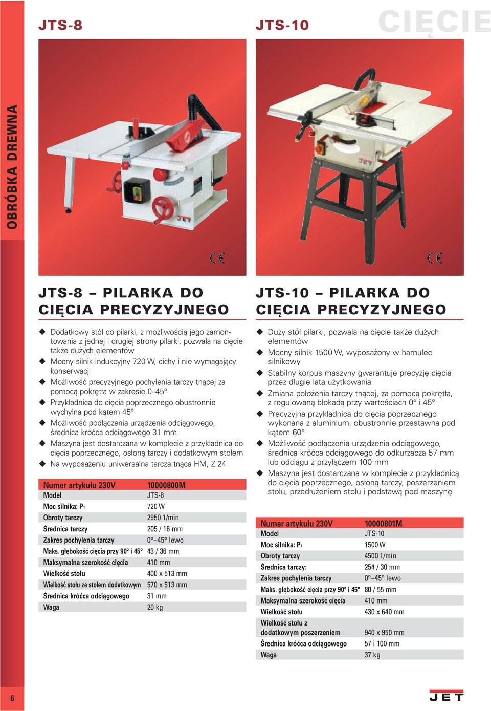pod kątem 45 Możliwość podłączenia urządzenia odciągowego, średnica króćca odciągowego 31 mm Maszyna jest dostarczana w komplecie z przykładnicą do cięcia poprzecznego, osłoną tarczy i dodatkowym