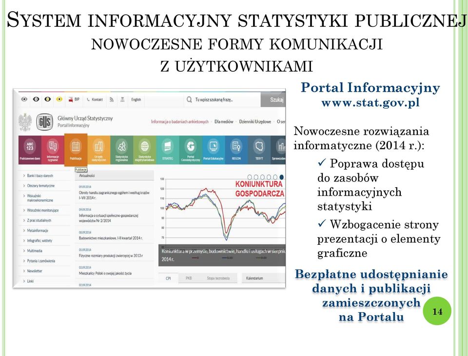 ): Poprawa dostępu do zasobów informacyjnych statystyki Wzbogacenie strony prezentacji