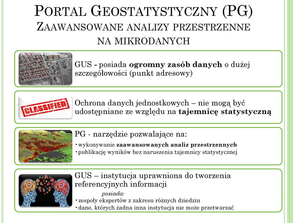 wykonywanie zaawansowanych analiz przestrzennych publikację wyników bez naruszenia tajemnicy statystycznej GUS instytucja uprawniona do