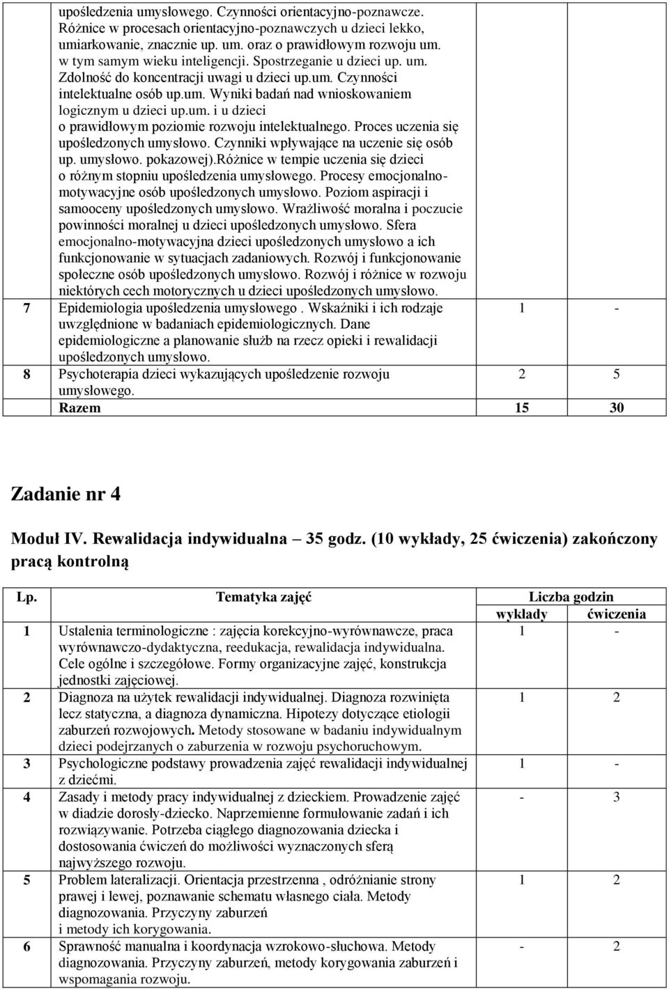 um. i u dzieci o prawidłowym poziomie rozwoju intelektualnego. Proces uczenia się upośledzonych umysłowo. Czynniki wpływające na uczenie się osób up. umysłowo. pokazowej).