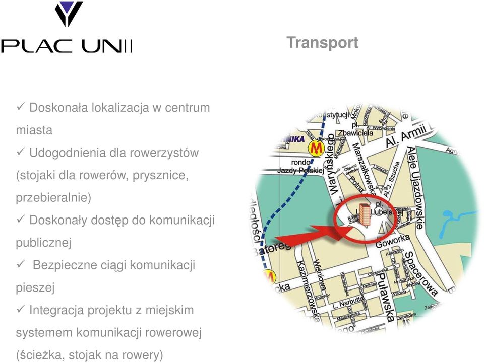 dostęp do komunikacji publicznej Bezpieczne ciągi komunikacji pieszej