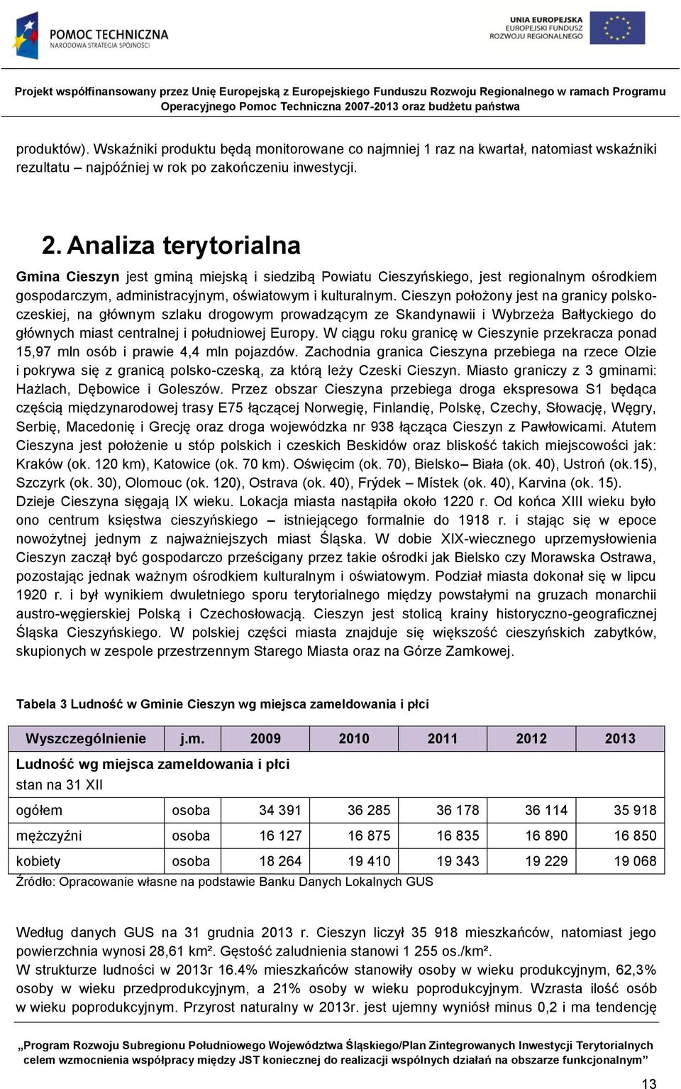 Cieszyn położony jest na granicy polskoczeskiej, na głównym szlaku drogowym prowadzącym ze Skandynawii i Wybrzeża Bałtyckiego do głównych miast centralnej i południowej Europy.