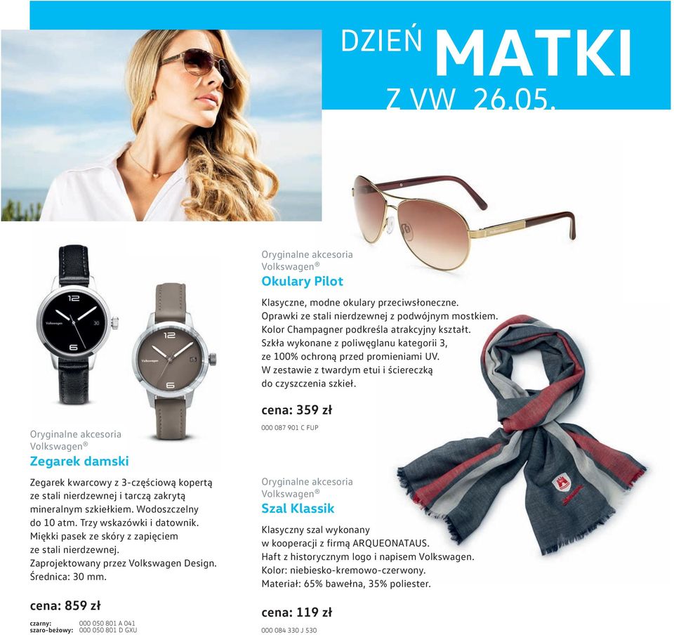 cena: 359 zł Zegarek damski Zegarek kwarcowy z 3-częściową kopertą ze stali nierdzewnej i tarczą zakrytą mineralnym szkiełkiem. Wodoszczelny do 10 atm. Trzy wskazówki i datownik.