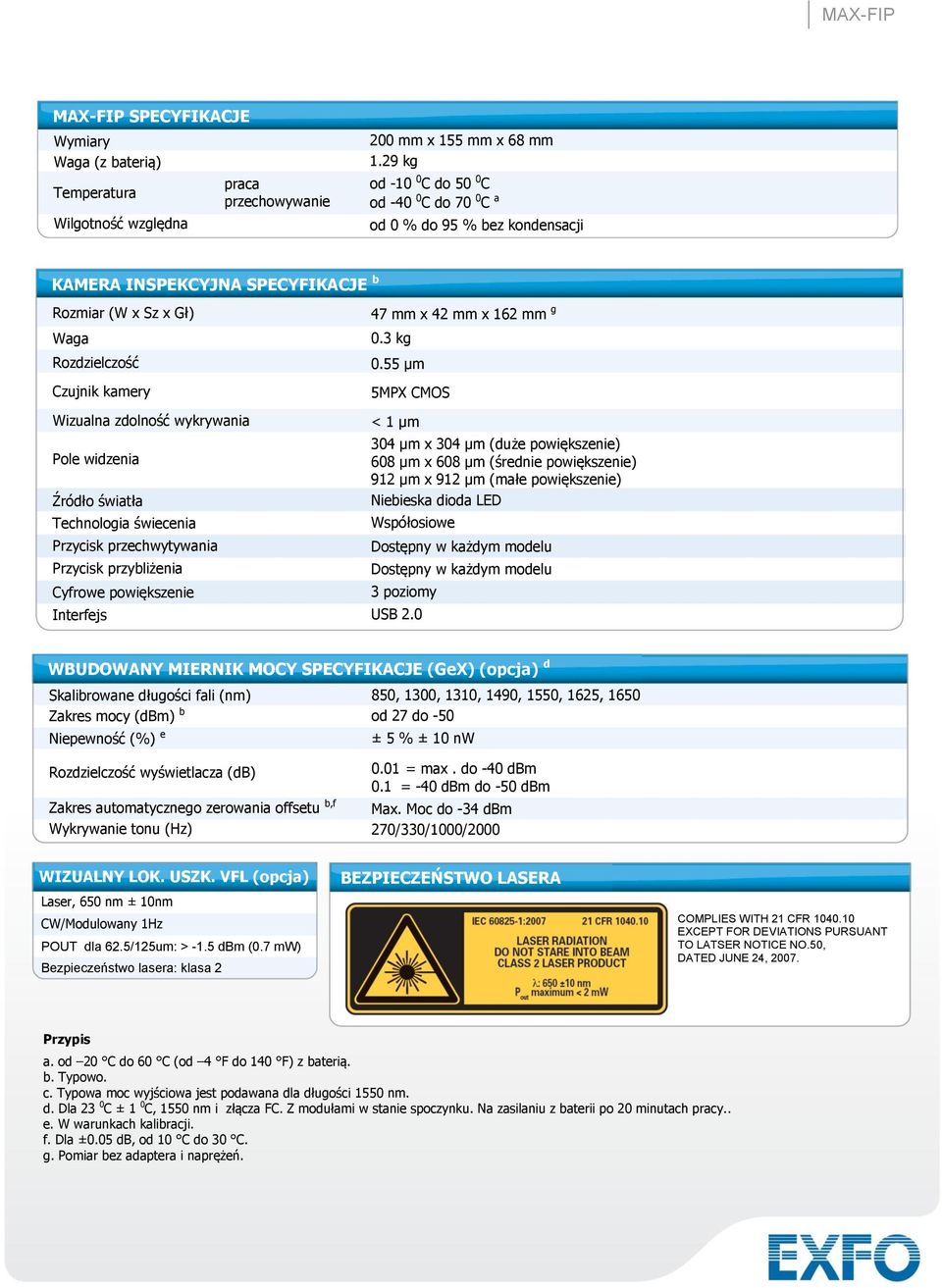 Pole widzenia Źródło światła Technologia świecenia Przycisk przechwytywania Przycisk przybliżenia Cyfrowe powiększenie Interfejs 47 mm x 42 mm x 162 mm g 0.3 kg 0.