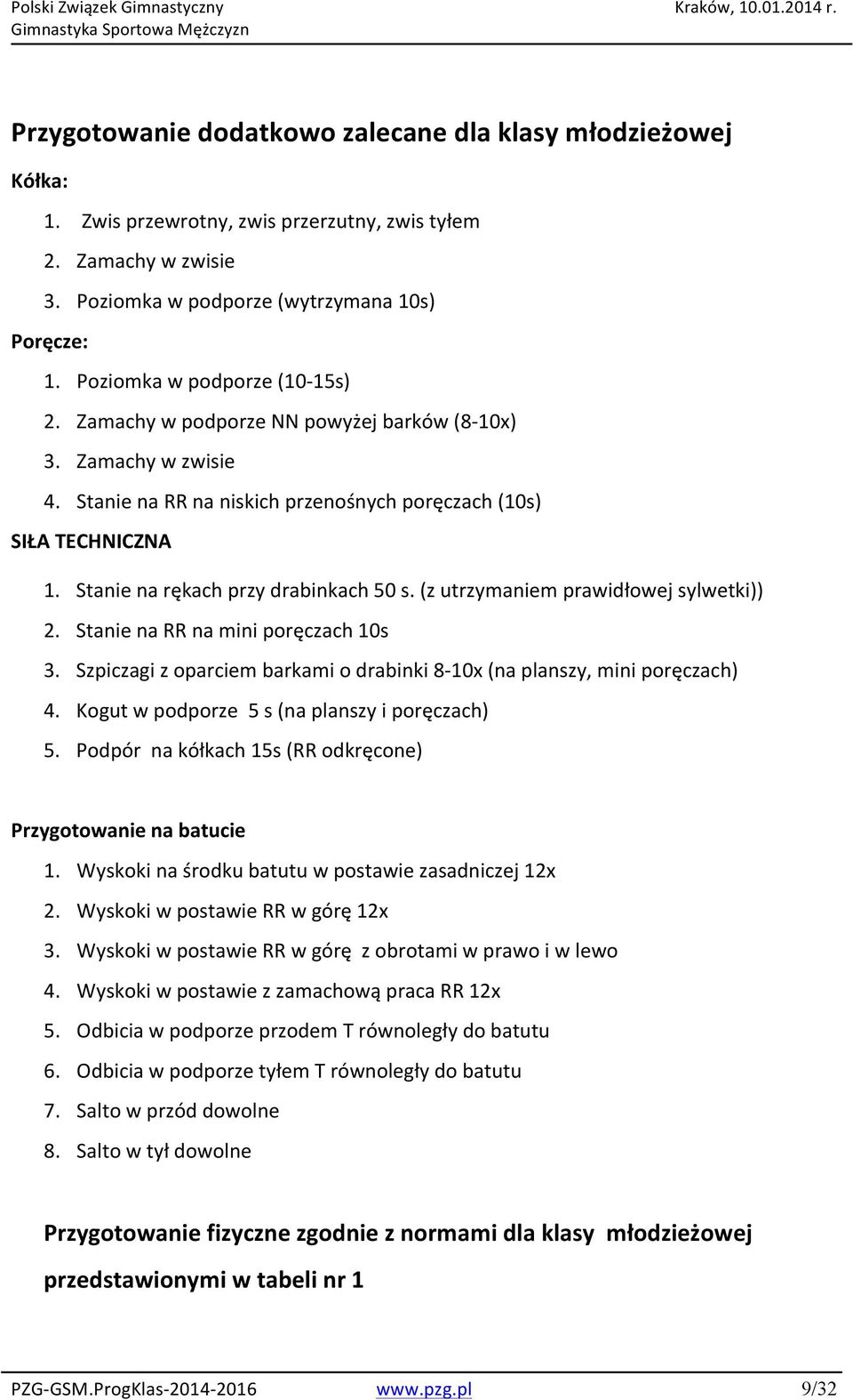 Stanie na rękach przy drabinkach 50 s. (z utrzymaniem prawidłowej sylwetki)) 2. Stanie na RR na mini poręczach 10s 3. Szpiczagi z oparciem barkami o drabinki 8-10x (na planszy, mini poręczach) 4.