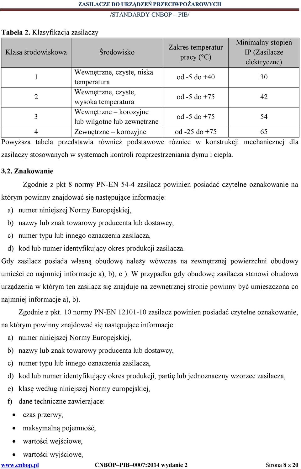 temperatura od -5 do +40 30 2 Wewnętrzne, czyste, wysoka temperatura od -5 do +75 42 3 Wewnętrzne korozyjne lub wilgotne lub zewnętrzne od -5 do +75 54 4 Zewnętrzne korozyjne od -25 do +75 65