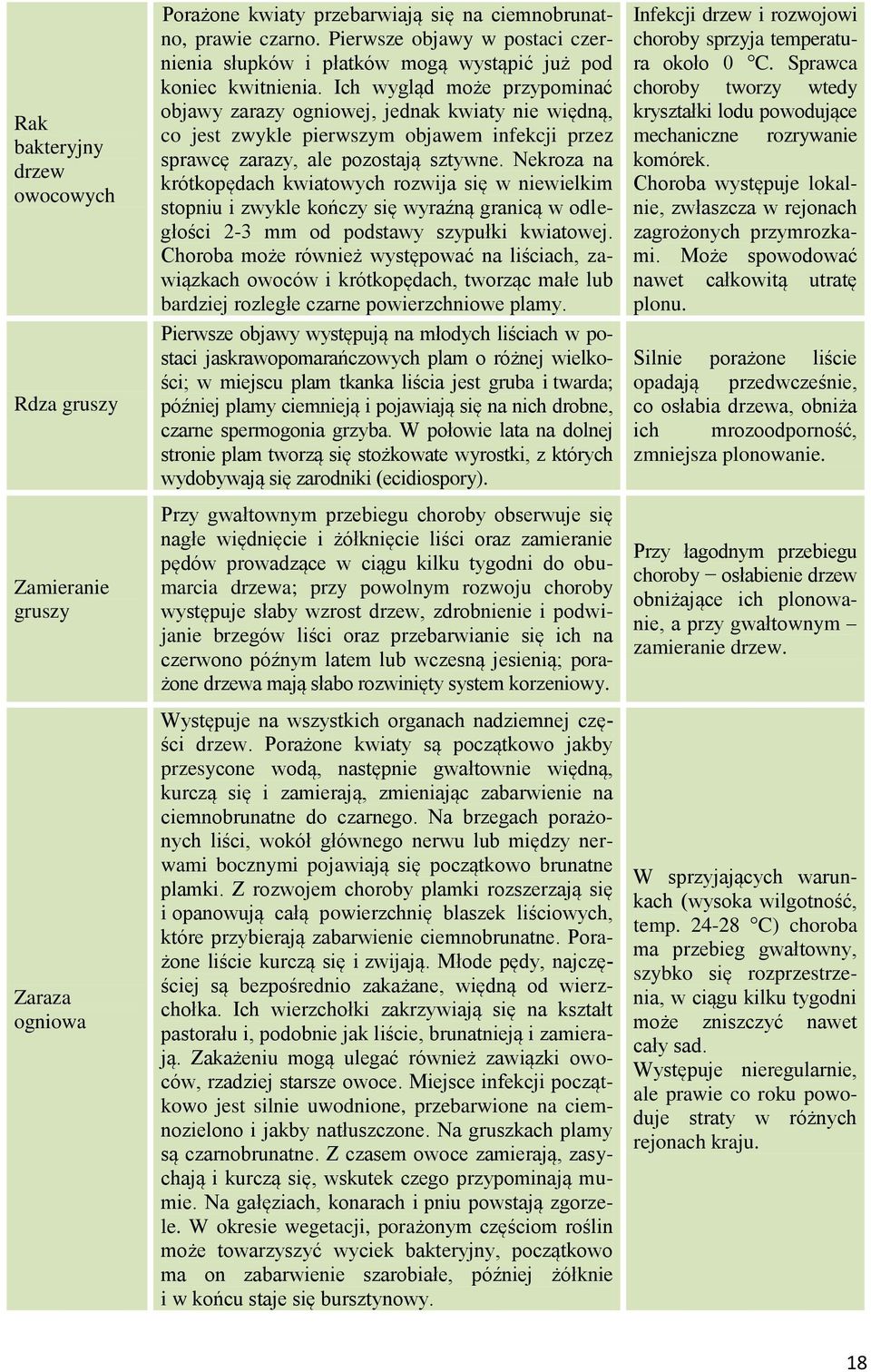 Ich wygląd może przypominać objawy zarazy ogniowej, jednak kwiaty nie więdną, co jest zwykle pierwszym objawem infekcji przez sprawcę zarazy, ale pozostają sztywne.