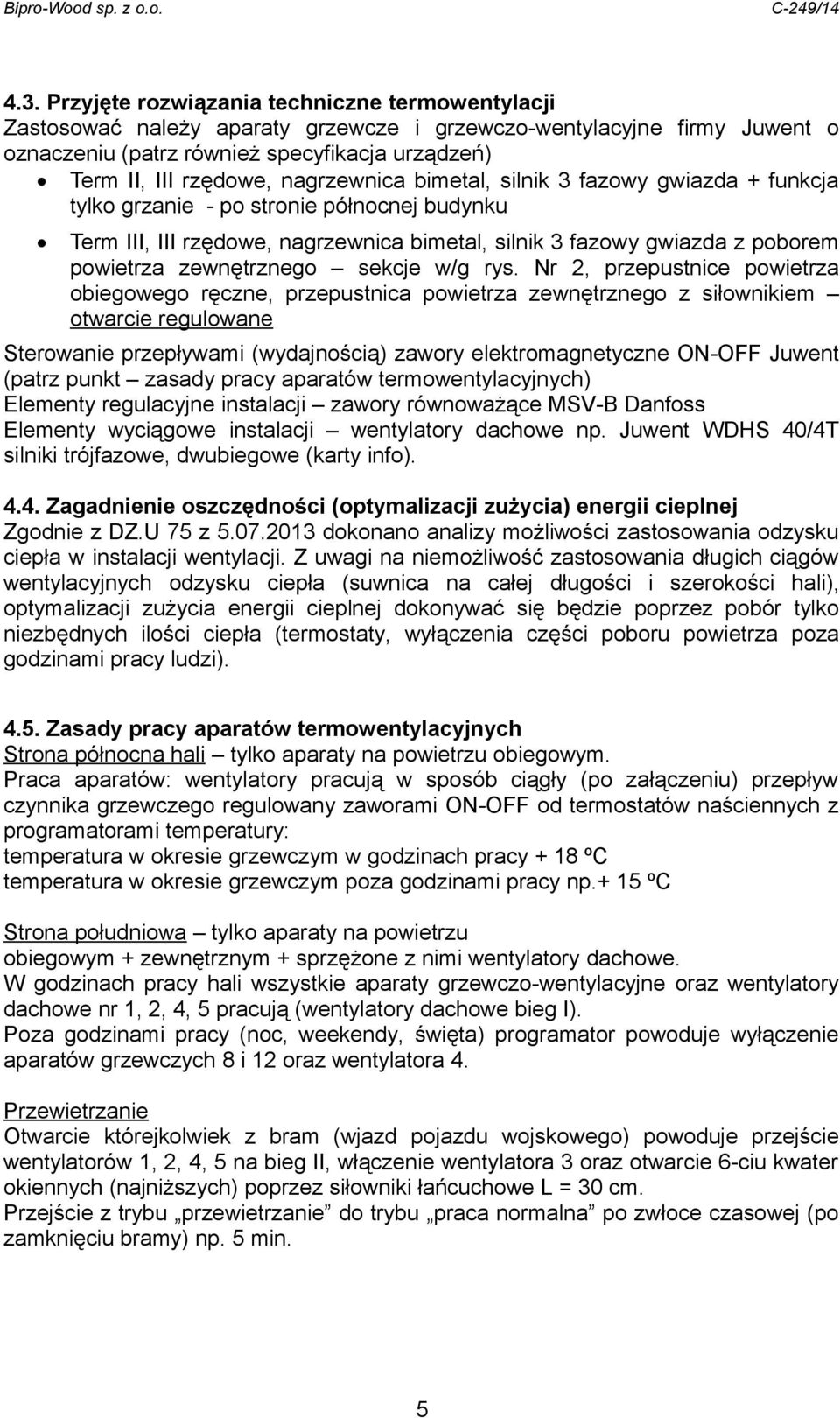 zewnętrznego sekcje w/g rys.