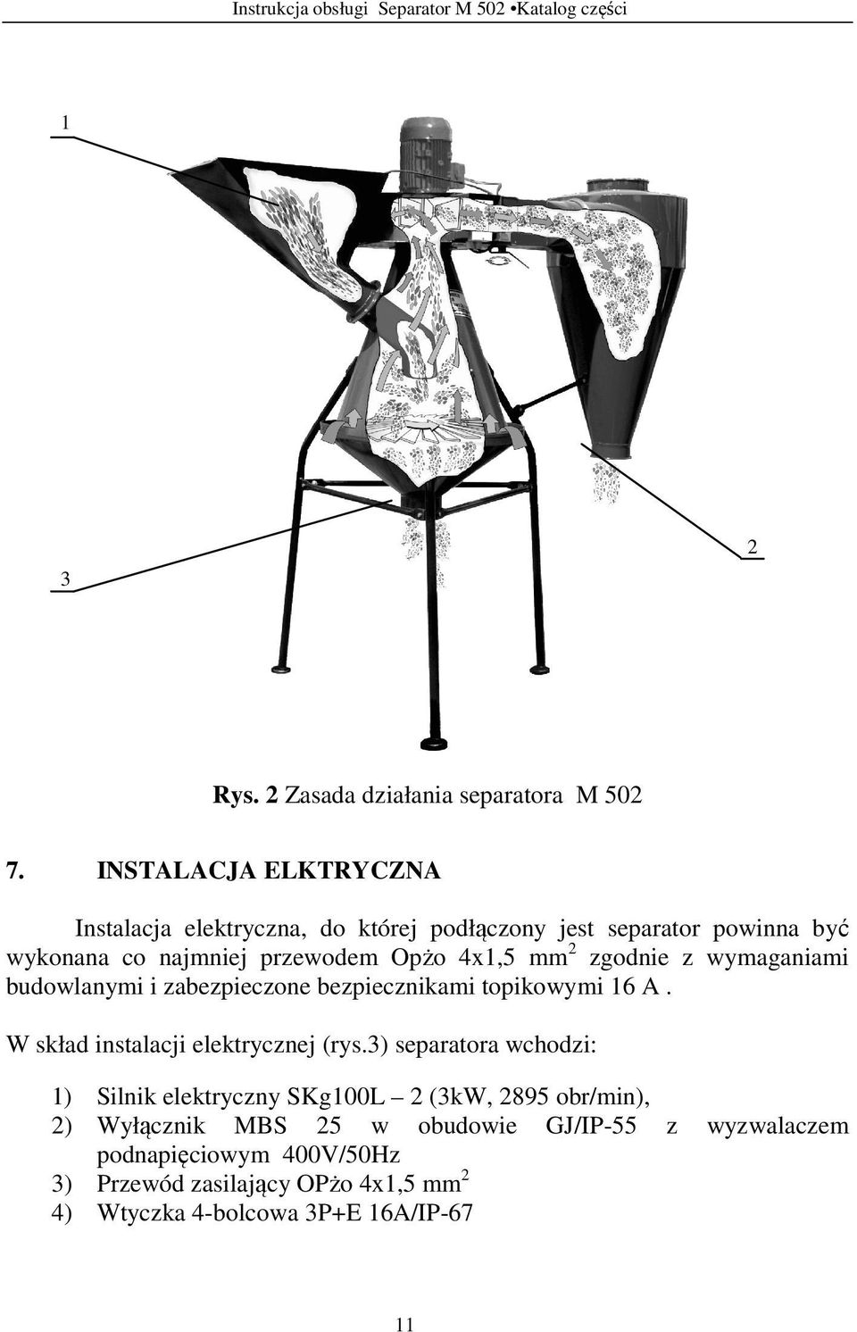 mm 2 zgodnie z wymaganiami budowlanymi i zabezpieczone bezpiecznikami topikowymi 16 A. W skład instalacji elektrycznej (rys.