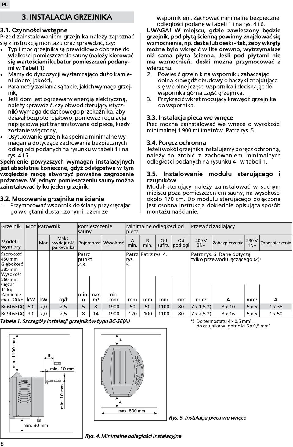 kierowaæ siê warto ciami kubatur pomieszczeñ podanymi w Tabeli ), Mamy do dyspozycji wystarczaj±co du o kamieni dobrej jako ci, Parametry zasilania s± takie, jakich wymaga grzejnik, Je li dom jest