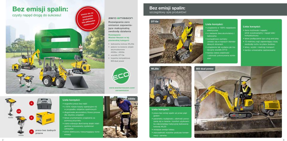 AS50e wozidło DT10e koparka kompaktowa 803 dual power Bez emisji spalin: szczegółowy opis produktów!